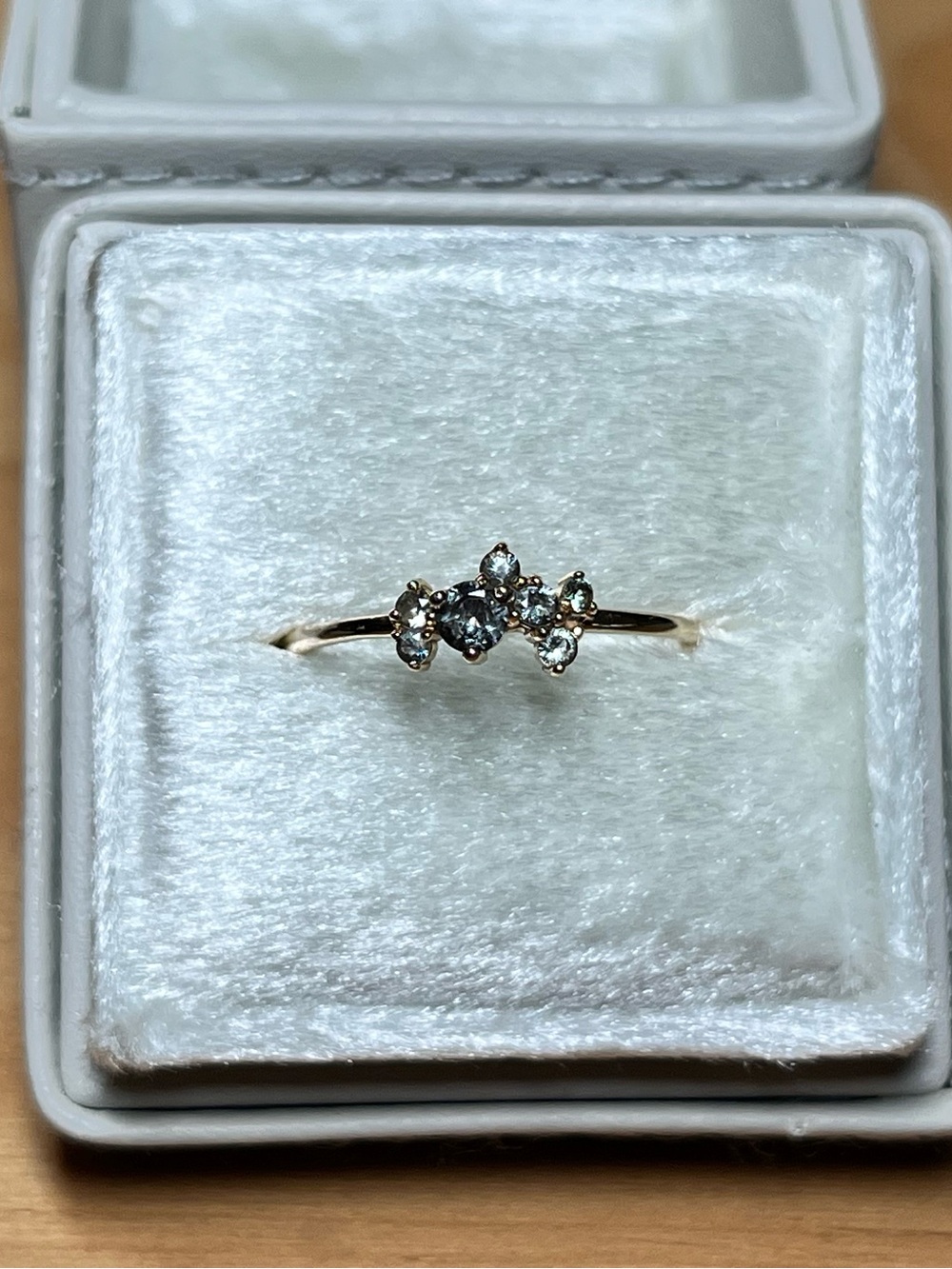 Bluboho “ Something blu” ring, yellow gold, size 7.5